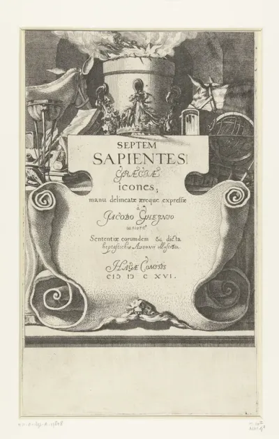 Titelprent voor prentserie De zeven wijzen van Griekenland