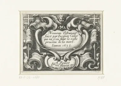 Titelprent voor reeks scènes uit het Nieuwe Testament