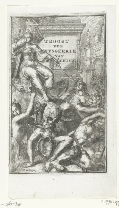 Titelprent voor 'Vertroostinge der wysgeerte' van A.M.T.S. Boethius