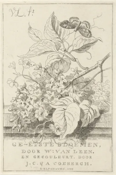 Titelprent voor: W. van Leen en J.C. & J.A. Coebergh, Ge-etste Bloemen, 1801