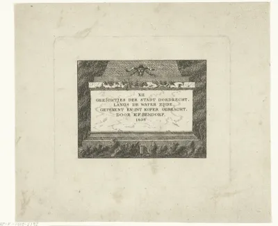 Titelprent voor: XII Gezichtjes der Stadt Dordrecht Langs de water zijde, 1803