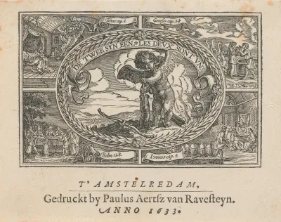 Titelvignet met Cupido die een twijg ent