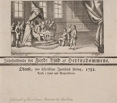 Titelvignet til "Danmarks og Hertugdømmernes Historie", 1781