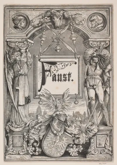 Titelvignet til Johann Wolfgang von Goethe, "Faust: eine Tragödie", 1876