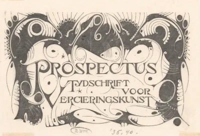 Titelvignet voor de prospectus van het Tijdschrift voor Vercieringskunst