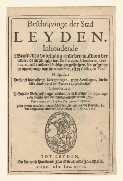 Titelvignet voor: Jan Jansz Orlers, Beschrĳvinge der stad Leyden, 1614