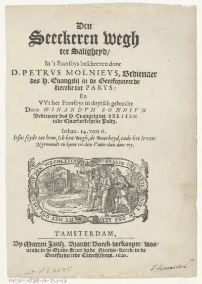 Titelvignet voor: Pierre Du Moulin, Den seeckeren wegh ter saligheyd, 1620
