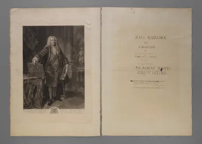 Title Page: Aedes Walpolianae, or a Description of the Collection of Pictures at Houghton Hall in Norfolk, the seat of the Right Honorable Sir Robert Walpole, Earl of Orford