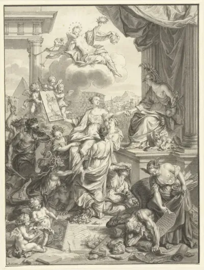 Title Page Design with the Triumph of the Art Painting