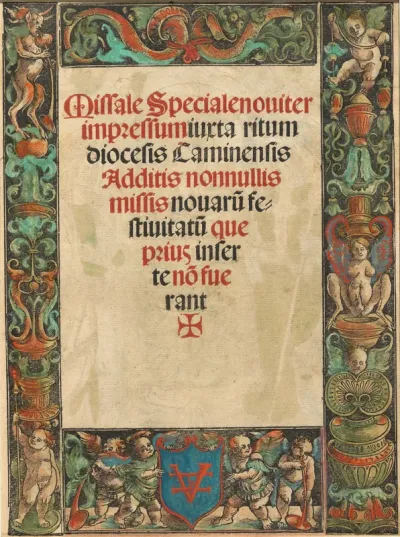 Title Page for a Missal,  with Satyr and Putti Border [verso]