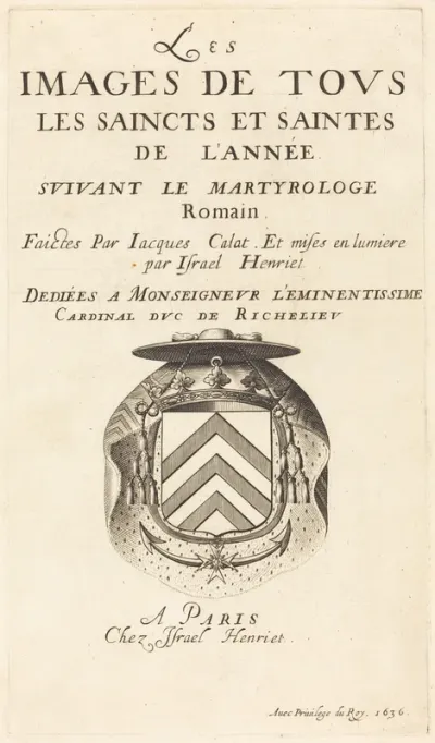 Title Page for Callot's "The Calendar of Saints"