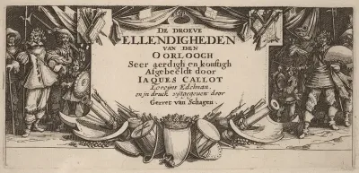 Title Page for "De droeve Ellendigheden van den Oorloogh"