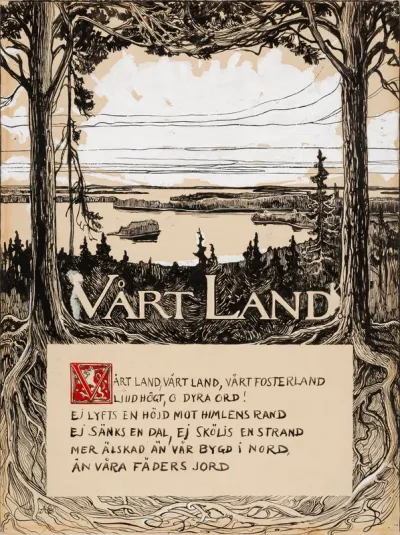 Title page for the poem Our Land (Finland’s National Anthem)