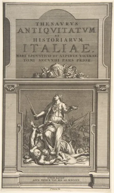 Title Page for "Thesavrvs Antiqvitatvm et Historianrvm Italie, Mari Lingvistico et Alpibvs Vicinae Tome Secondi Pars Prior"
