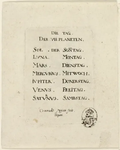 Title Page, from Der VII Planeten