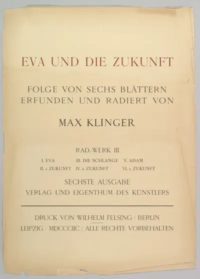 Title Page from Eva und die Zukunft (Rad.-Werk III)