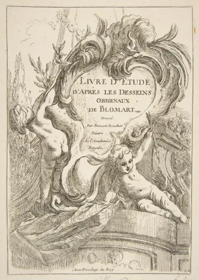 Title Page, from "Livre d’étude d’après les desseins originaux de Blomart"