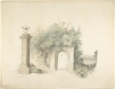 Title Page to a Group of Plans, Elevations and Scenic Interiors of Lea Castle, Worcestershire, Containing a View of New Front to the Ice House