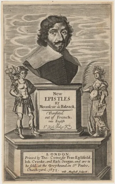 Title page to J.L. Guez, Sieur du Balzack, New Epistles