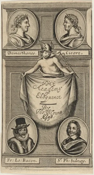 Title Page to Thomas Blount, The Academy of Eloquence