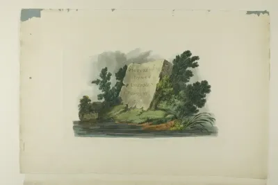 Title Page , Vignette, and plate one of the first number of Picturesque Views of American Scenery