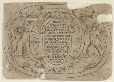 Title Plate, from "Das Bossenbüchlein"