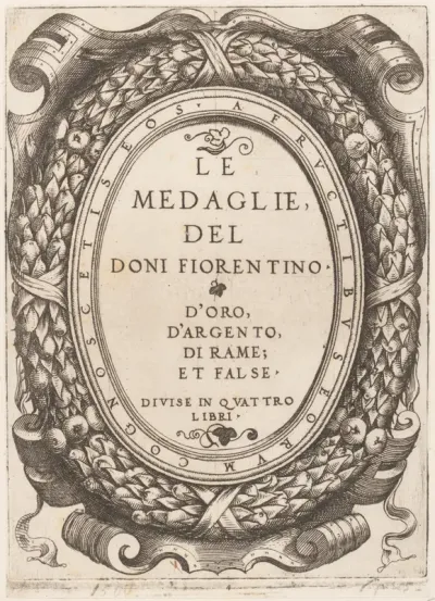 Title plate: Le Medaglie del Doni Fiorentino