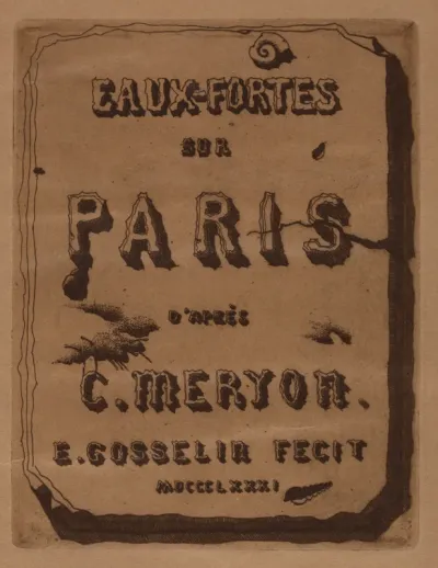 Titre des Eaux-fortes sur Paris:  Cover
