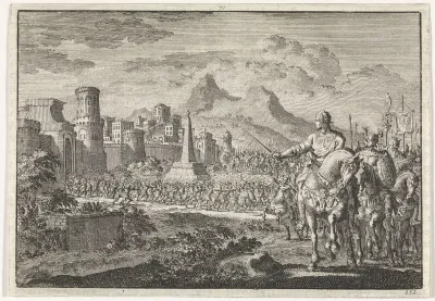 Titus met enkele ruiters van zijn andere volgelingen afgesneden