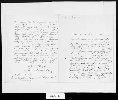 TKK/Ah105, Ahrenberg, Jac. [Johan Jacob], 14.7.1883