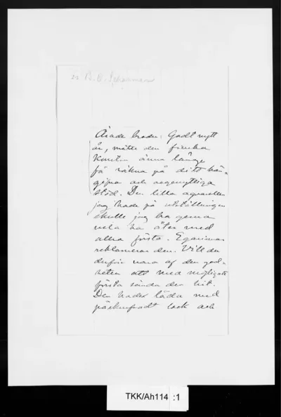 TKK/Ah114, Ahrenberg, Jac. [Johan Jacob], 1.1.1885