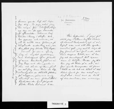 TKK/Ah118, Ahrenberg, Jac. [Johan Jacob], 2.3.1886