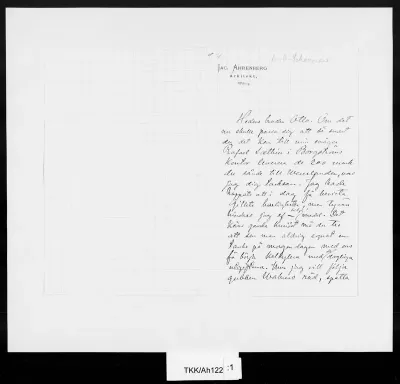 TKK/Ah122, Ahrenberg, Jac. [Johan Jacob], 1.5.1886