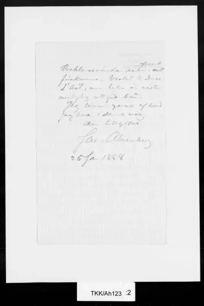 TKK/Ah123, Ahrenberg, Jac. [Johan Jacob], 26.1.1888