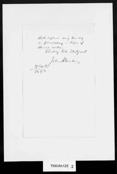 TKK/Ah125, Ahrenberg, Jac. [Johan Jacob], 19.4.1893