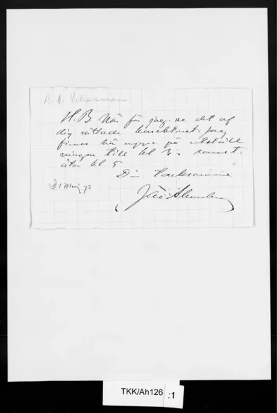 TKK/Ah126, Ahrenberg, Jac. [Johan Jacob], 1.5.1893