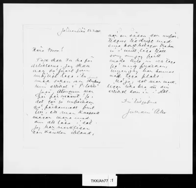 TKK/Ah77, Aho, Juhani, 23.03.1901