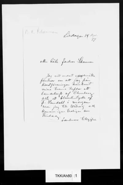 TKK/Ah80, Ahrenberg, Jac. [Johan Jacob], 14.4.1877