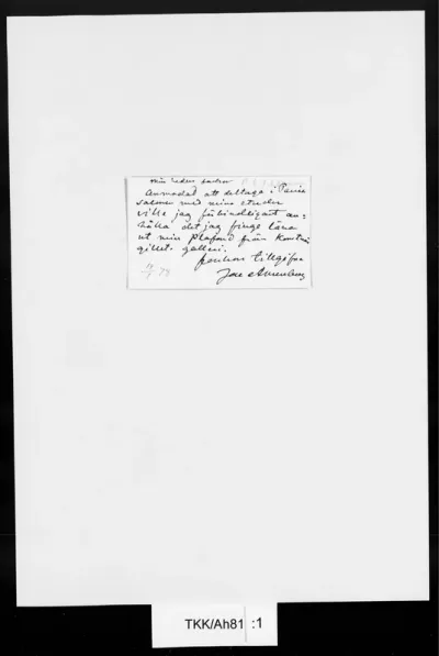 TKK/Ah81, Ahrenberg, Jac. [Johan Jacob], 14.1.1878