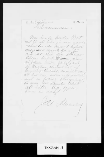 TKK/Ah84, Ahrenberg, Jac. [Johan Jacob], 20.10.1880