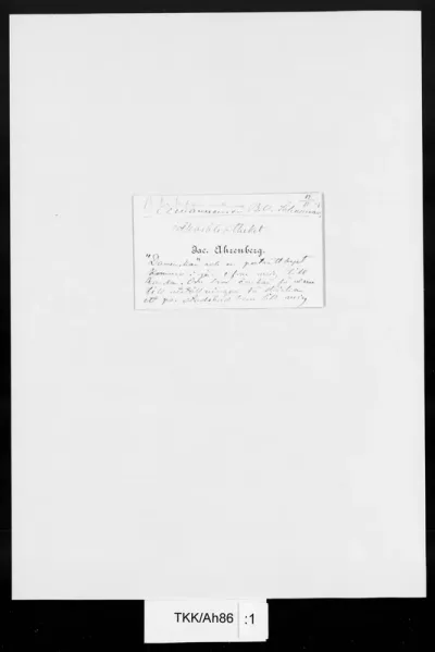 TKK/Ah86, Ahrenberg, Jac. [Johan Jacob], 17.11.1881