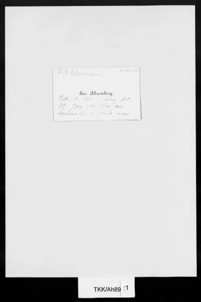 TKK/Ah89, Ahrenberg, Jac. [Johan Jacob], 23.12.1881