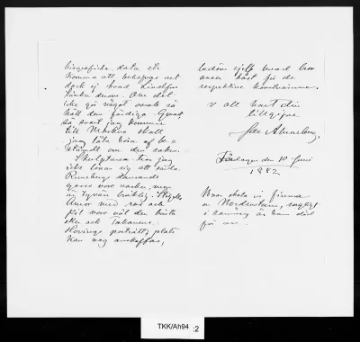 TKK/Ah94, Ahrenberg, Jac. [Johan Jacob], 10.6.1882