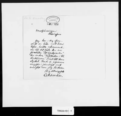 TKK/Ar151, Arborelius, Olof, 3.12.1894