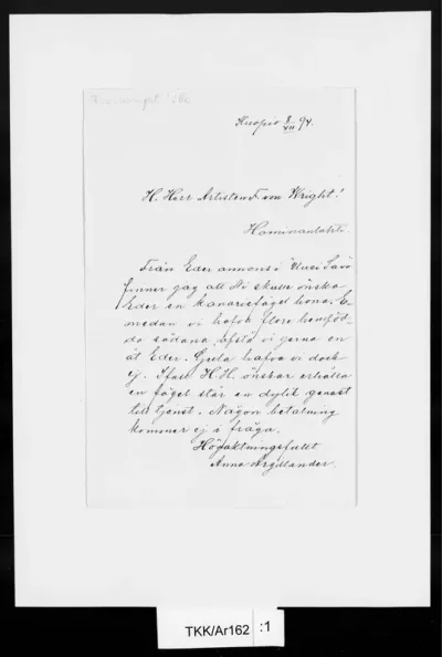 TKK/Ar162, Argillander, Anna ja Axel, 8.12.1894
