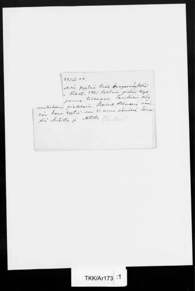 TKK/Ar173, Artti, Pontus, 22.03.1904