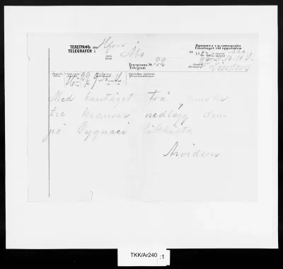 TKK/Ar240, Arvidson, Carl, 29.1.1881