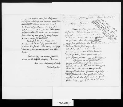 TKK/As245, Aspelin, Eliel, 11/1885