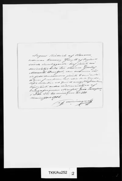 TKK/Au252, Auguste Friedrique [Kuning. Friedrich August], 20.3.1799