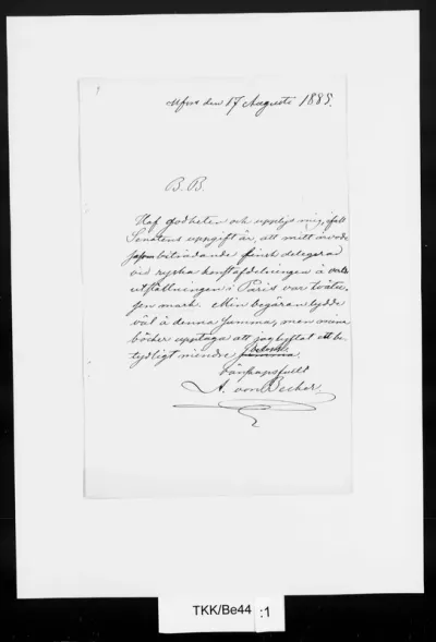 TKK/Be44, Becker, Adolf von, 17.8.1885